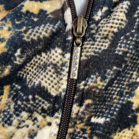 NWT Onque Casuals Animal Print Zip Up Jacket, Size L, Color: Rum Raisin - Picture 7 of 7